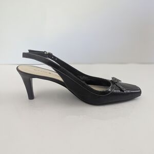 Bandolino Black Slingback Heels with Square Toe